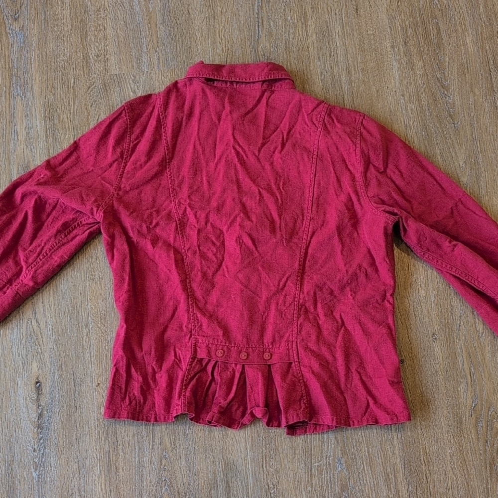 Red Button-Up Shirt - Picture 6 of 7